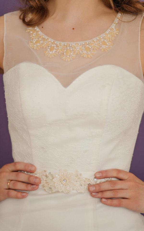 Свадебное платье рыбка с поясом